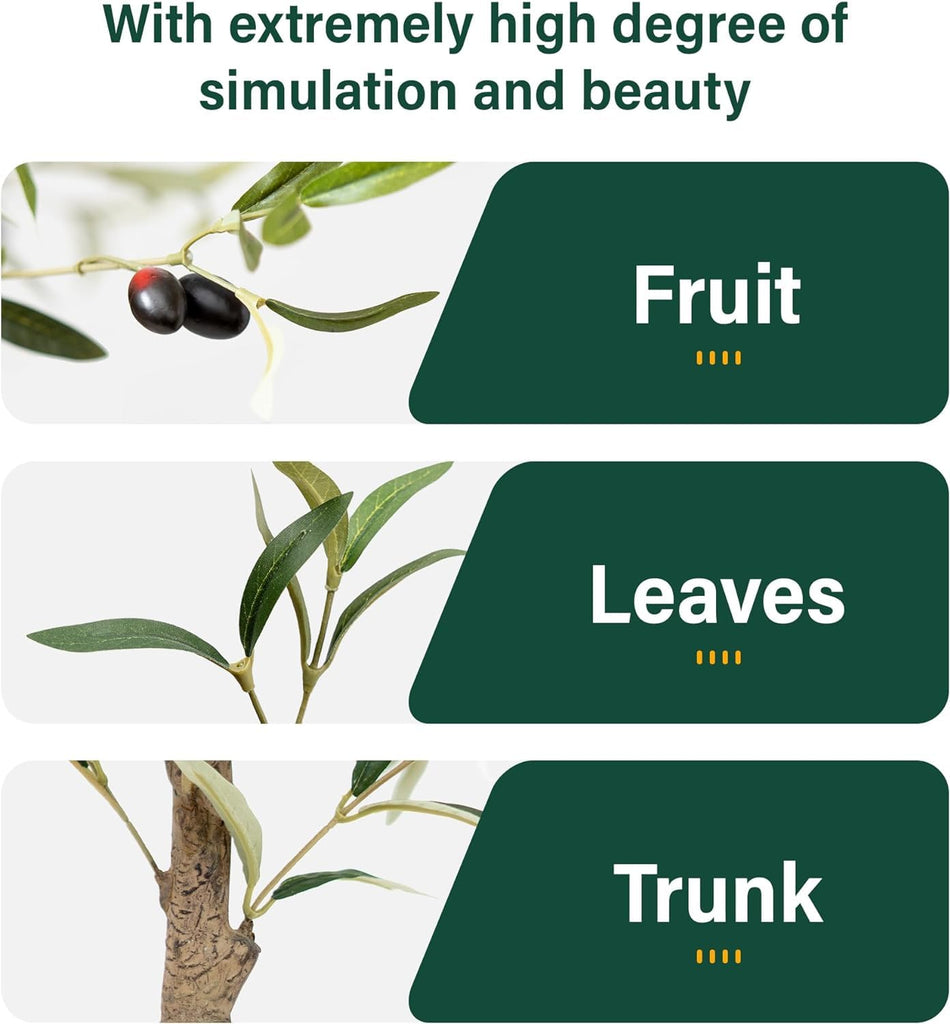 Olive Trees Artificial Indoor-Outdoor, 5FT Large Faux Tree in Pot
