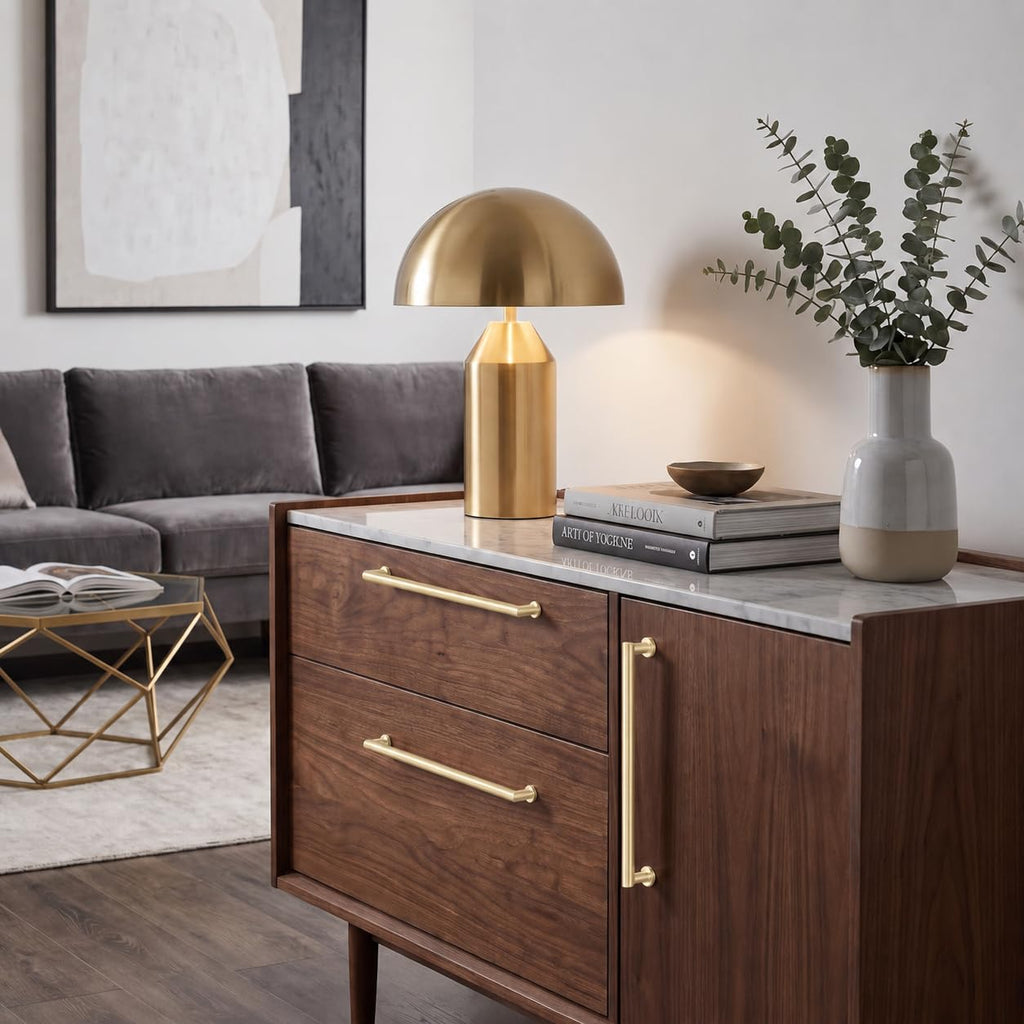 10-Pack 4-Inch(102mm) Matte Gold Cabinet Pulls,Brushed Satin Gold Handles Cabinets, Cupboards, Drawers and Bathroom