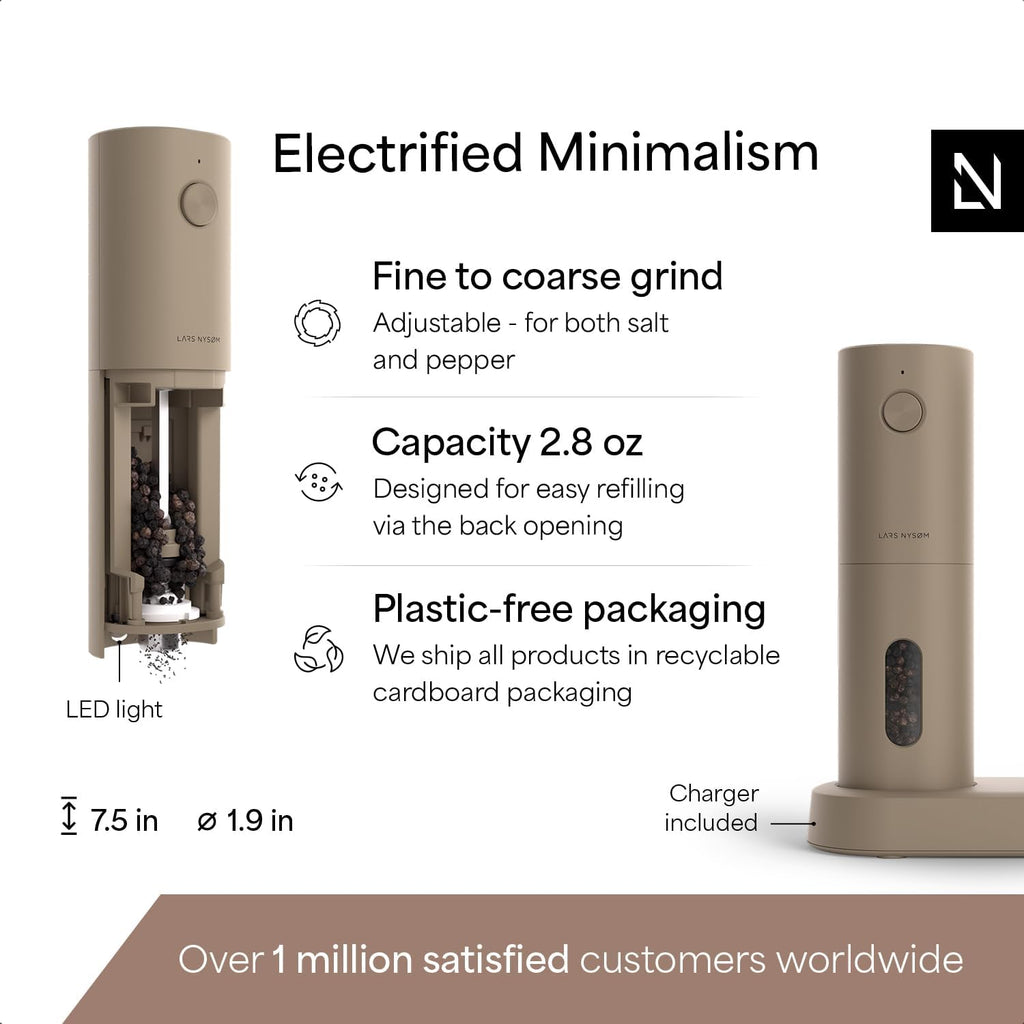 Electric Salt and Pepper Grinder Set, USB Rechargeable, Automatic Salt and Pepper Mills, Spice Shakers Refillable