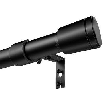 Curtain Rods 30-90 Inch, Adjustable Black Heavy Duty Curtains Rod 1 Pack