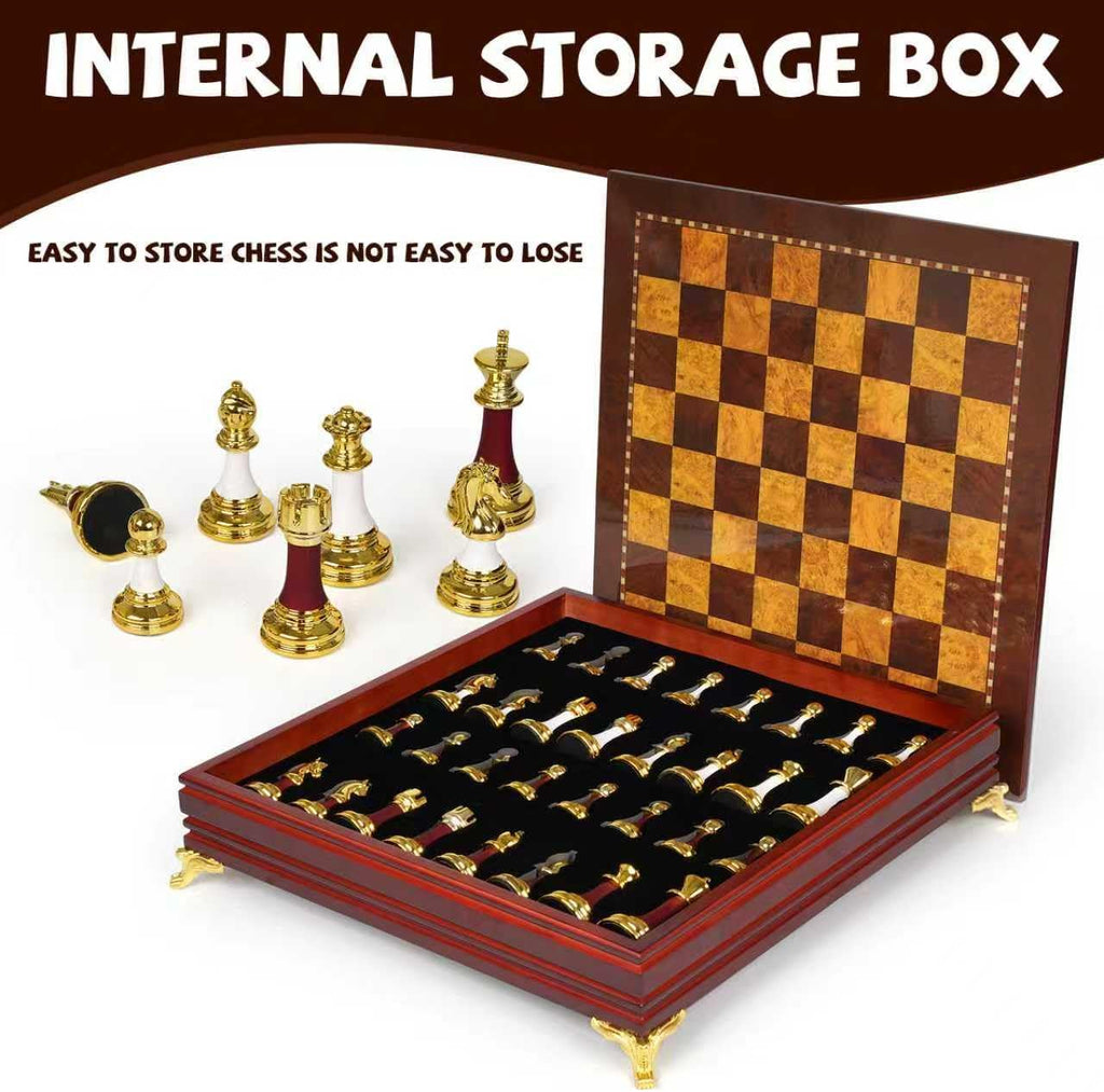 15-Inch Large Chess Set for Adults and Kids - Weighted Zinc Alloy & Acrylic Chess Pieces with Wooden Chess Board