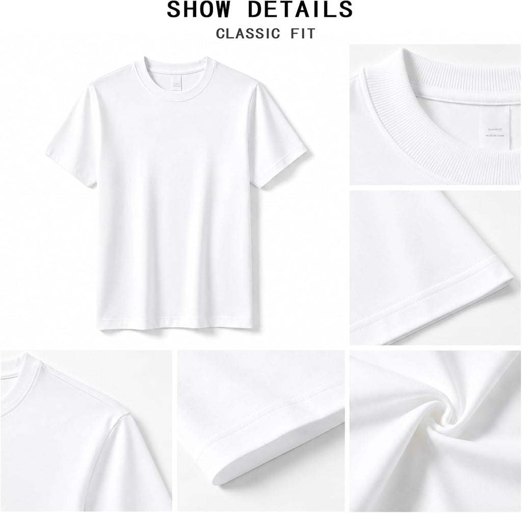 3 Pack Cotton T-Shirt for Kids,Short Sleeve Clothes Undershirts Bulk, Round Neck Tee for Boys and Girls