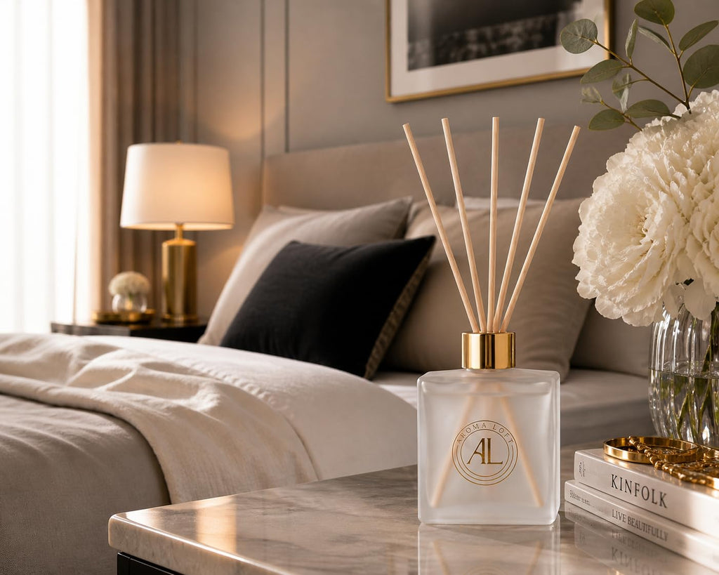 Frosted Reed Diffusers |Premium Fragrance Diffuser | Frosted Diffuser Sticks in Oil Set with Cashmere Vanilla Scent