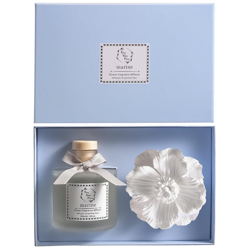 Reed Diffuser Sets, 6.76 Fl. Oz / Ceramic Diffuser Flower Gift Box, Home Reed Diffuser Office Bathroom Living