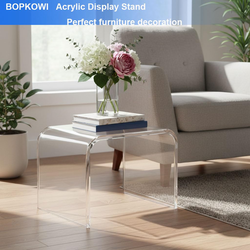 Acrylic Stool, Acrylic Step Stool, Clear Step Stools with Non-Slip, Holds Up to 250lbs