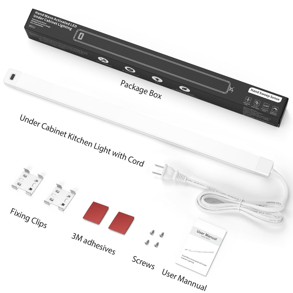 16 Inch Under Cabinet Lights with Hand Wave,Plug and Play