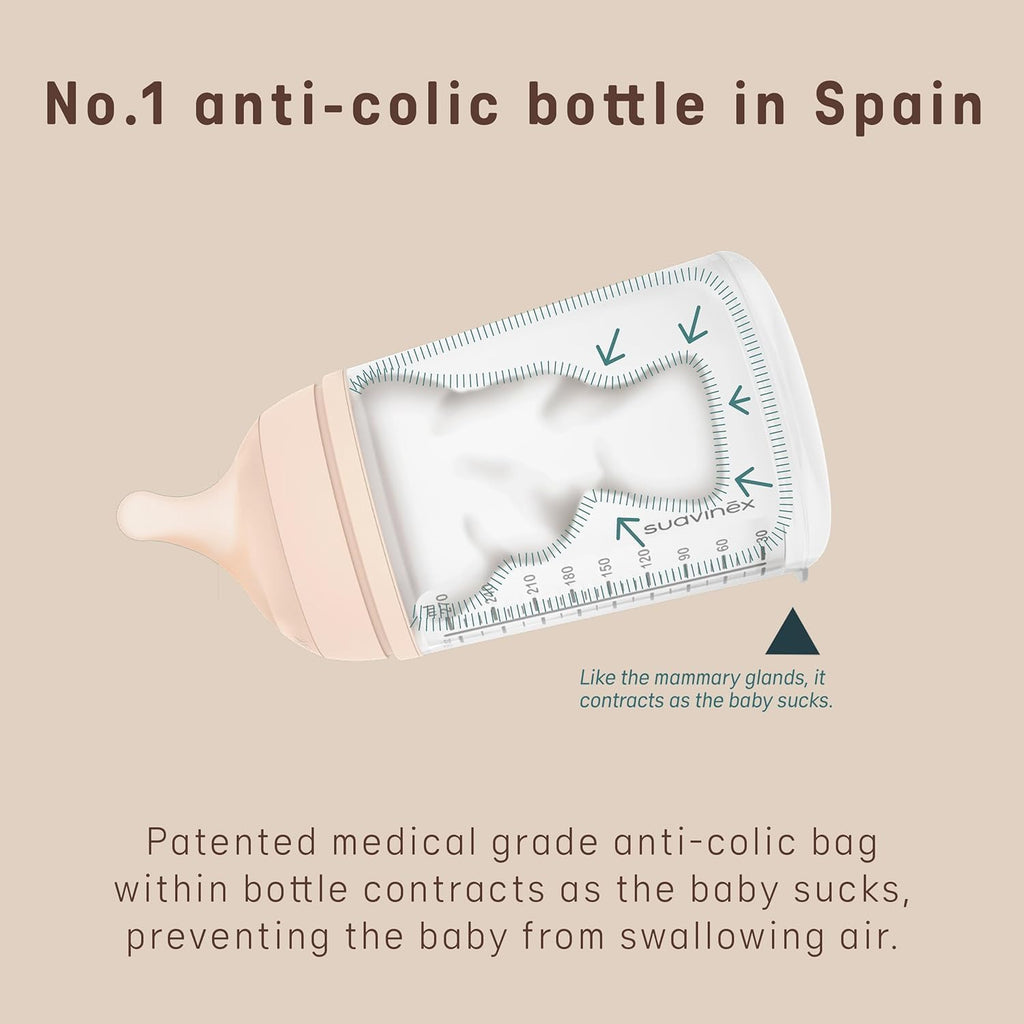 Zero Zero Anti Colic Baby Bottle, 9 Oz, Fair, 1-Pack