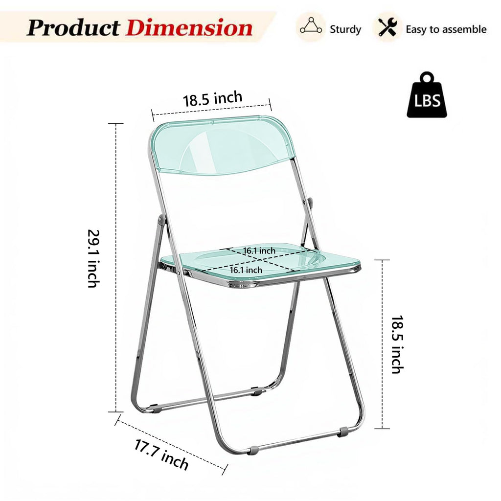 8 Pack Acrylic Folding Chair, Green