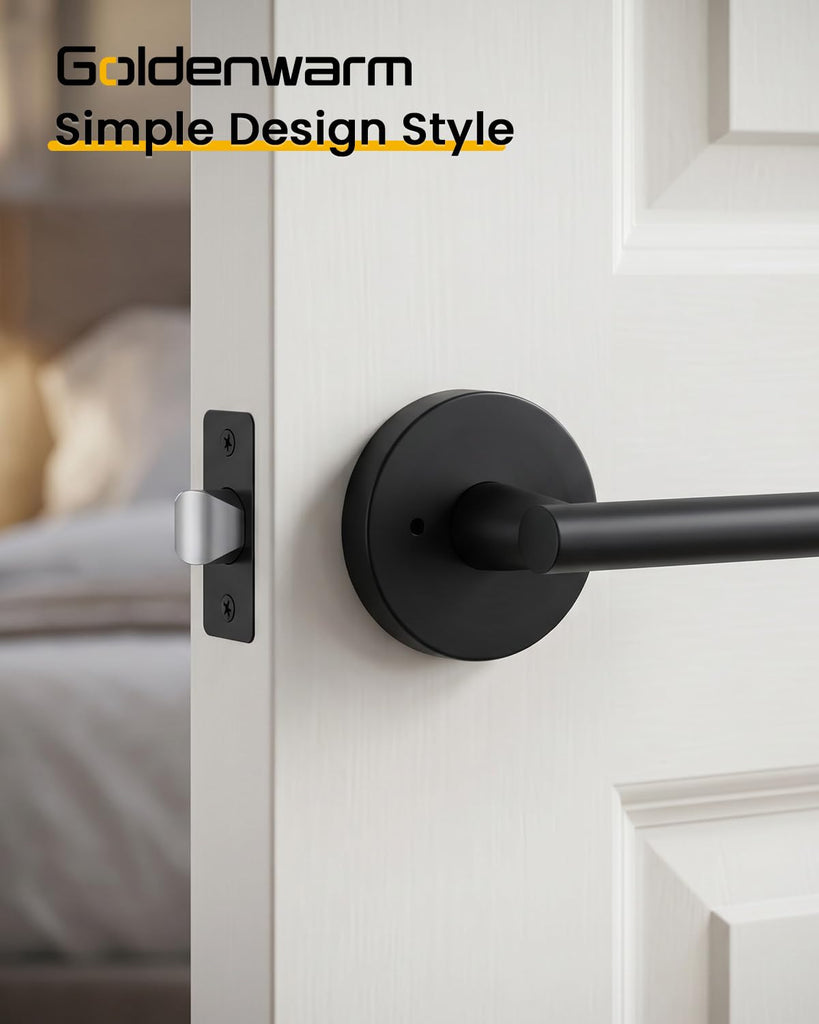 Black Door Handle Interior 4 Pack, Privacy Door Levers