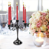5-Arm Candelabra Centerpiece - 10.6" Tall Metal Taper Candle Holder for 1/2-1 inch Taper Candles, Vintage Decorative