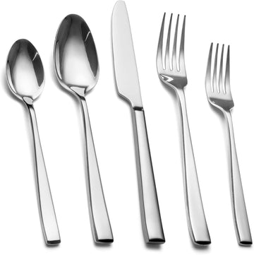 40-Piece Silverware Set Service for 8, Premium Stainless Steel Cutlery Set