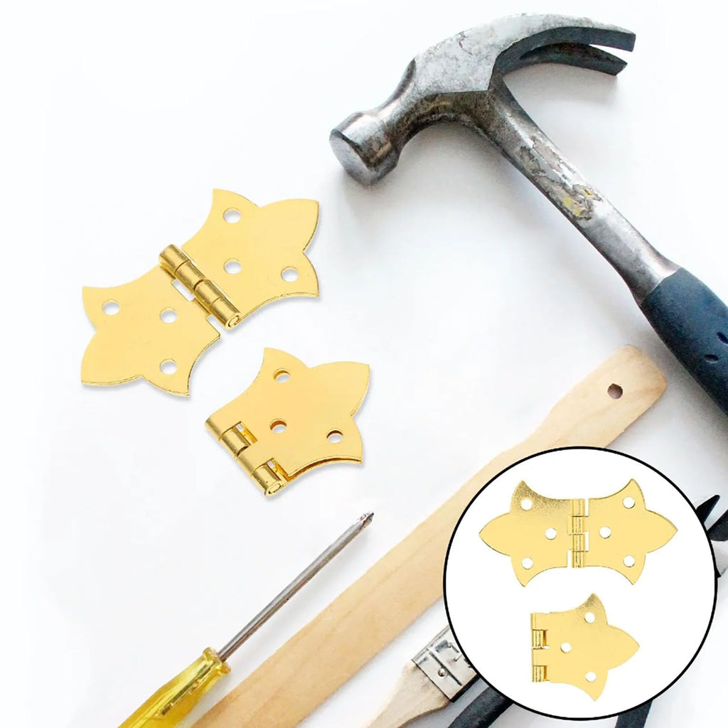 8 Pcs Gold Butterfly Hinges, Vintage Style