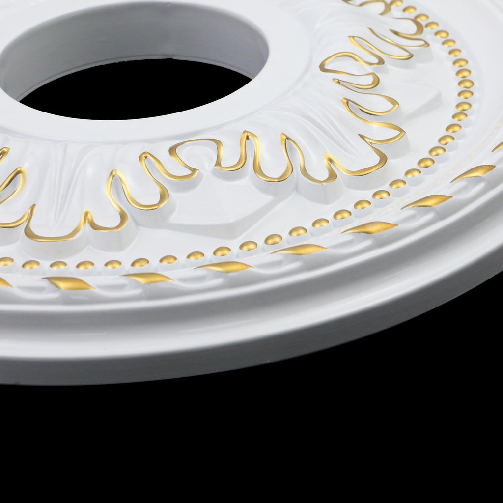 PU Ceiling Medallion 12.3" OD x 3.6" ID, Gold White