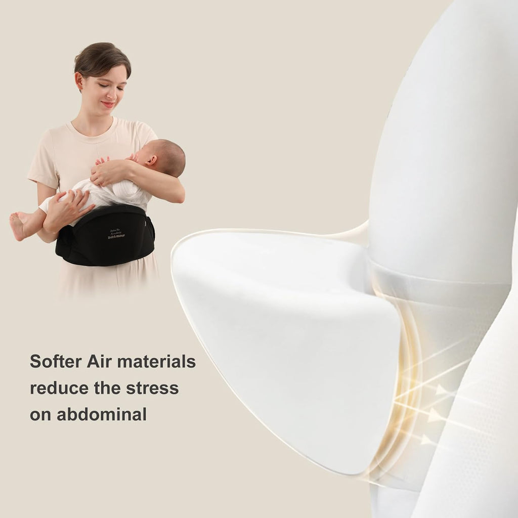 Baby Carrier with Hip Seat,All-Position Breathable Mesh Hip Seat & Carrier 0-36Months with Head Hood, 3 PCS Cotton