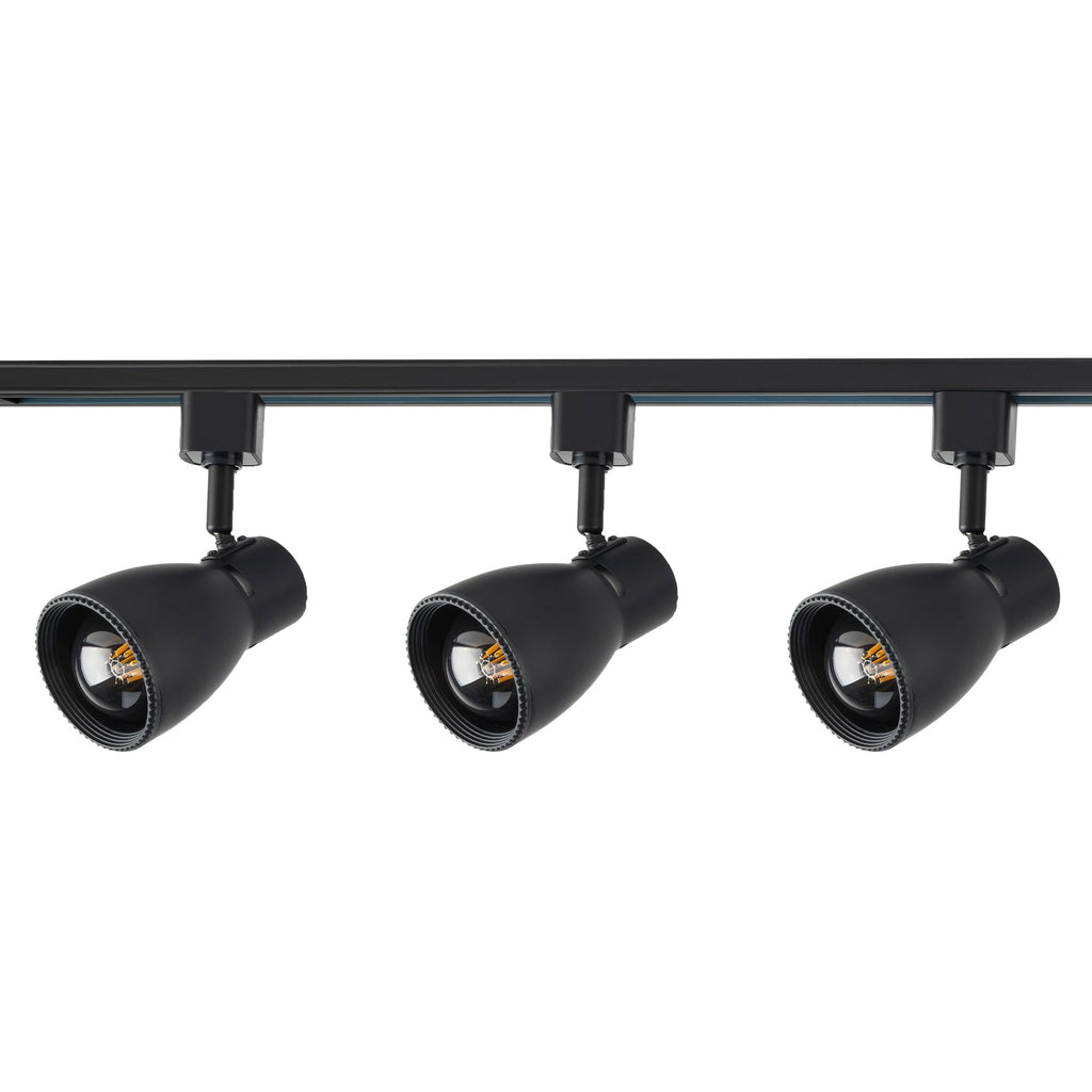 Luma Track Head E26 Base Socket (Lamp Sold Separately) in Black for H Track, Standard 3-Wire Track System (Single