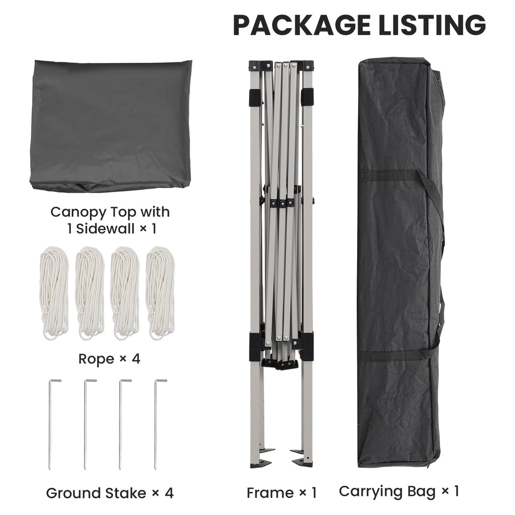 10X10 Slant Legs Pop Up Canopy Tent with 1 Sidewall