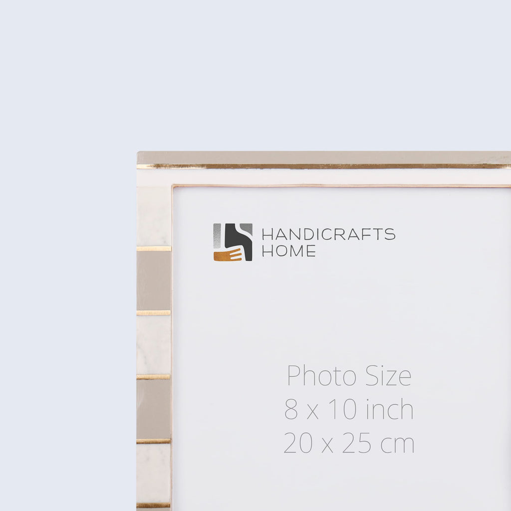 Handmade Decorative Resin Inlay & Brass Picture Frame, 8x10