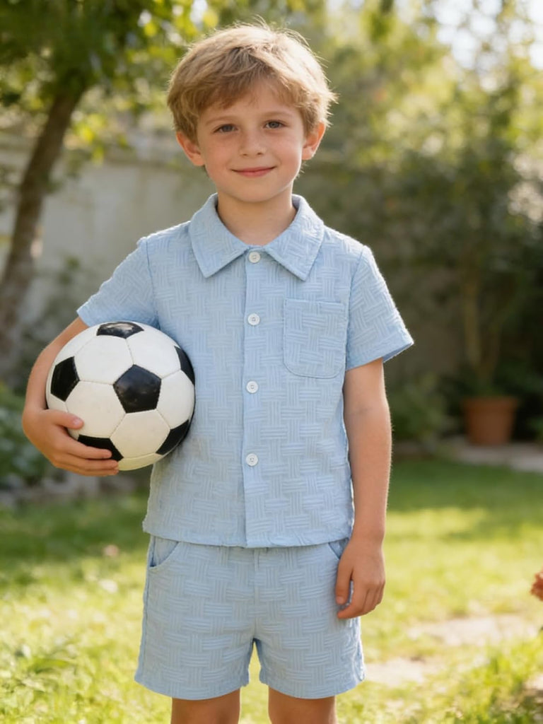 Years Toddler Boys Clothes 2 Piece Summer Outfit Short Sleeve Button Down Shirt Top and Shorts Set