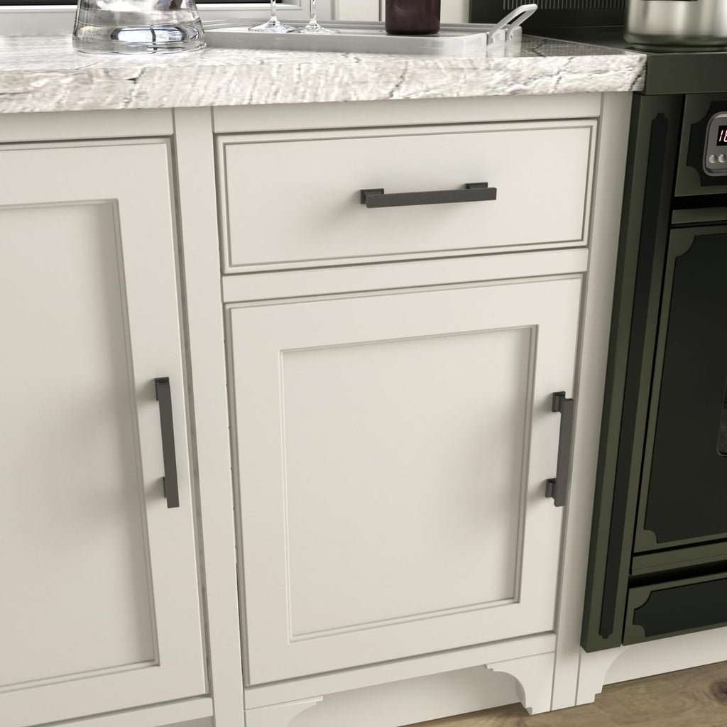 15 Pack 6-1/4 Inch Matte Black Cabinet Handles Solid Drawer Pulls