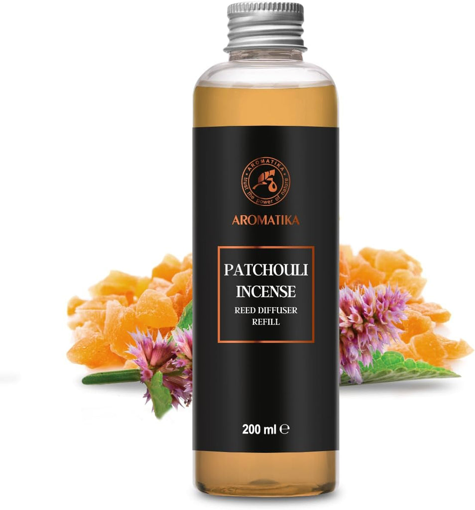Reed Diffuser Refill Patchouli-Frankincense 6.8Fl Oz - Aroma Refill for Reed Diffuser - Long Lasting Home Fragrance - Set of 68
