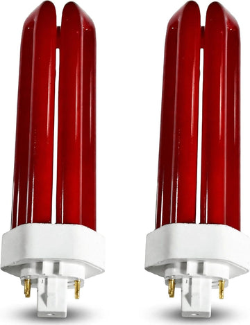 Triple Tube Red Compact Fluorescent Bulb PL-T Plug-in CFL Lamp 4-Pin GX24Q-4 Base 42W Pack of 2