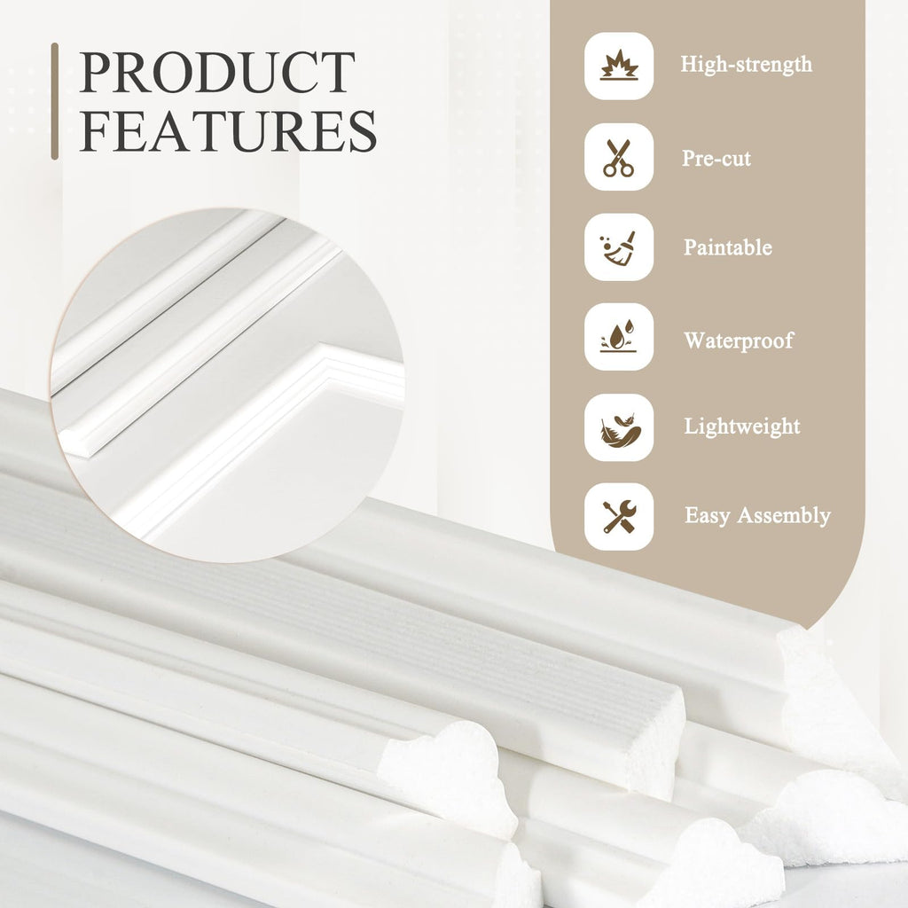 3 Sets Peel and Stick Wall Molding Kit, Premade Wainscoting Panels