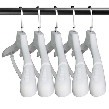 Suit Hangers for Men 15 Pack, White Coat Hangers Extra Wide Non Slip Width 17.7", Thick Plastic with Pants Bar &