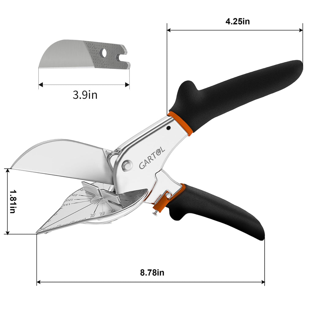 45-135° Adjustable Miter Shears, Quarter Round Cutter for PVC & Trim