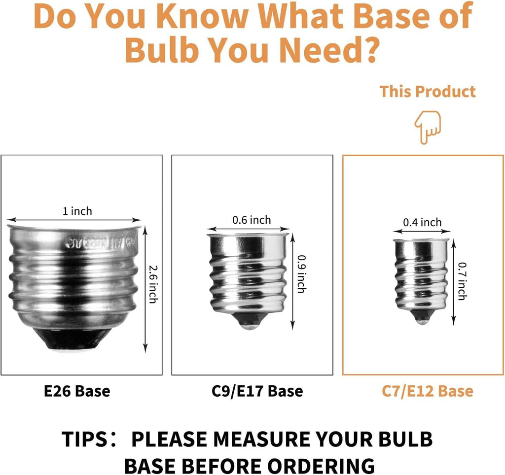 G40 Replacement Light Bulbs, 5W Clear Bulb fits E12 Base