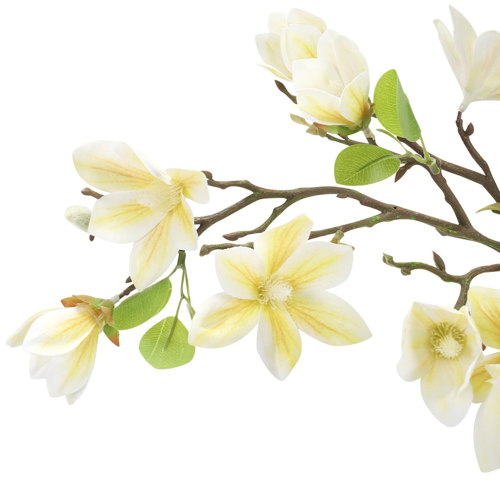 4FT Faux Magnolia Tree in Black Pot, White Artificial Plant, Room