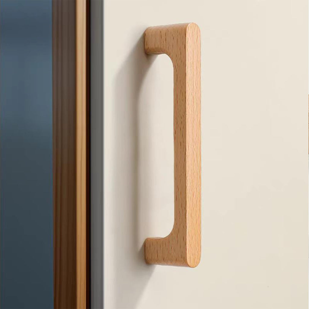 Cabinet Pulls Solid Wood Pulls Beech Original Wood Color Simple Modern Style for Cabinet Cupboard Door Drawer Dresser