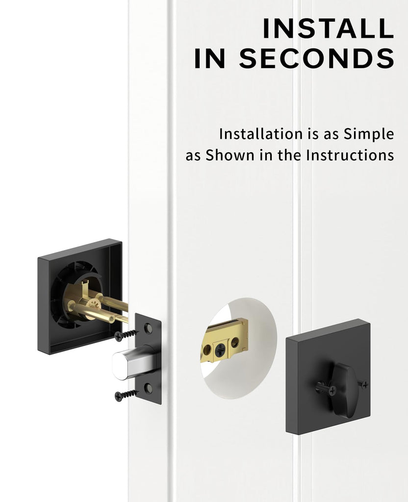 1 Pack Matte Black Heavy Duty Single Cylinder Deadbolts
