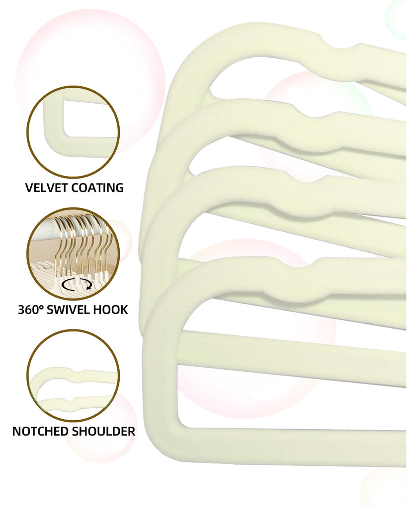 Felt Hangers White Velvet Hangers, Thin Pants Hangers 20 Pack, Adult Hanger