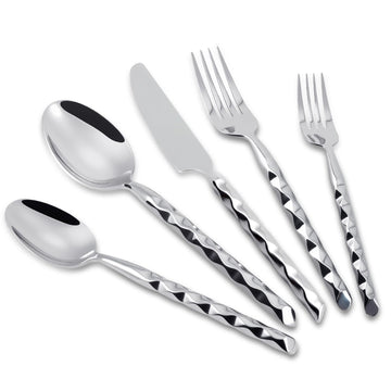 Silverware Set Twisted Wave Pattern Handle 40 Pieces Service for 8