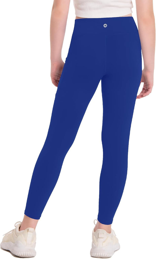 Girls Athletic Leggings with Pockets Kids High Waisted Yoga Pants for Teens Dance Running Workout Tights