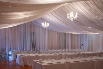 120" Wide (10ft Wide) Sheer Voile Chiffon Fabric - Flame Resistant, NFPA 701 Tested, Perfect for Draping Panels and