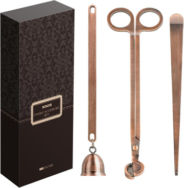 3 in 1 Candle Wick Trimmer Set, Snuffer, Dipper, Cutter, Copper