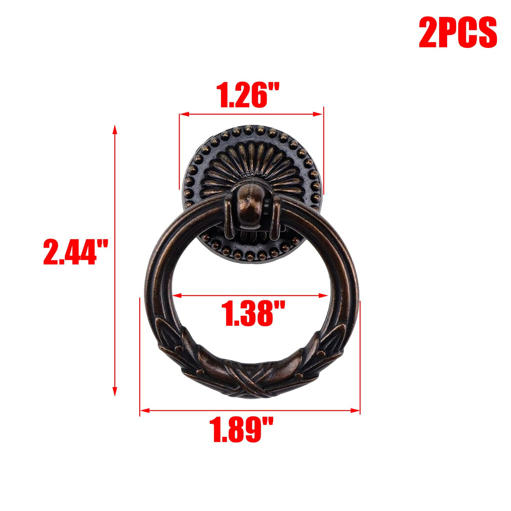 2 Pack Vintage Cabinet Handles, Oil Rubbed Bronze