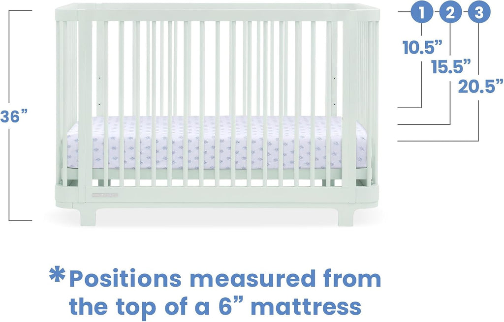 Nest 4-in-1 Convertible Crib, Light Sage