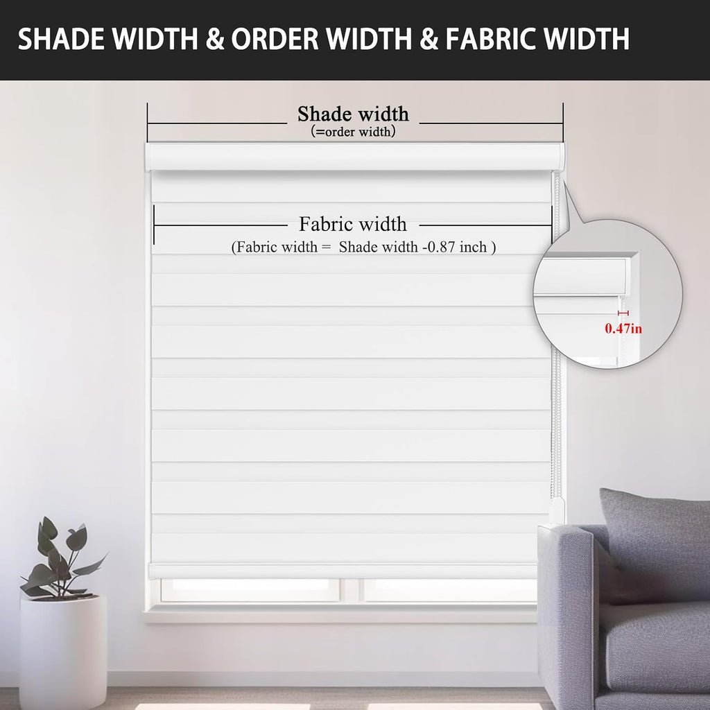Zebra Blinds for Indoor Windows with Cord Custom Size Blackout, Corded Zebra Roller Shades for Sliding Glass Door