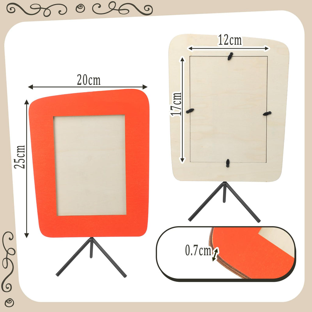 Mid Century Modern Picture Frames Set of 4, 5x7 Colorful Easel Frames