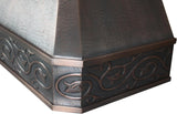 42 Inch Copper Island Mount Range Hood 610 CFM LED Lights Dishwasher-Safe Baffle Filters