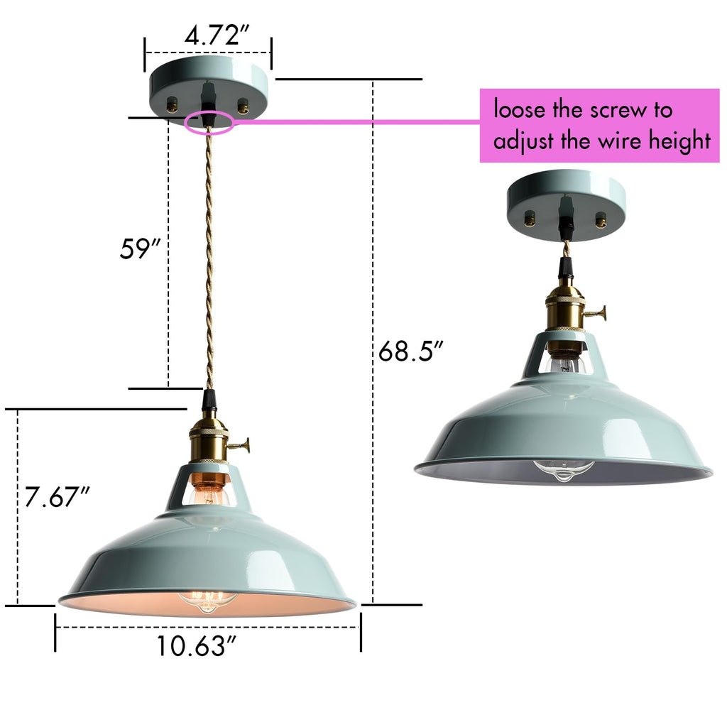 Modern Pendant Light Sea Blue Dimmable Kitchen Hanging Light Fixture