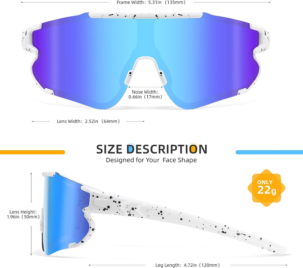 Kids Baseball Polarized Sunglasses: Sports Sunglasses for Boys Girls Youth Sun Glasses for Cycling Running