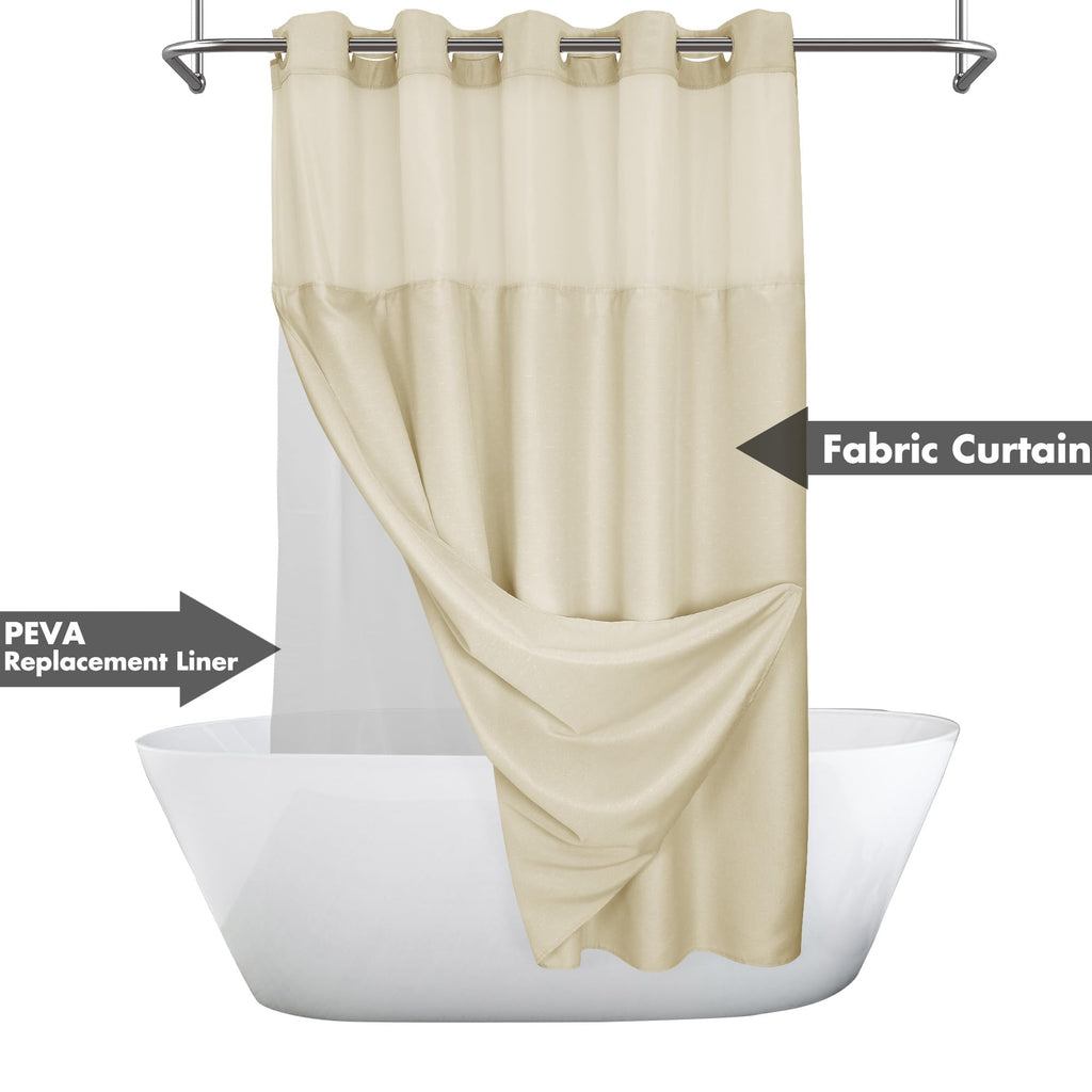 No Hook with Snap-in Liner Set, Linen, 71x74