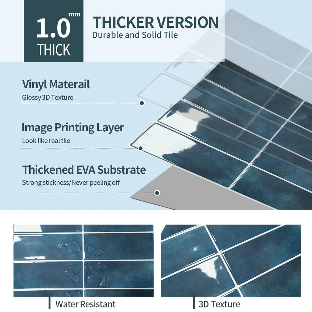 Peel and Stick Backsplash 3D Wall Tiles,Self-Adhesive,Oil Proof,Waterproof, Removable Wall Panels ,Modern Design