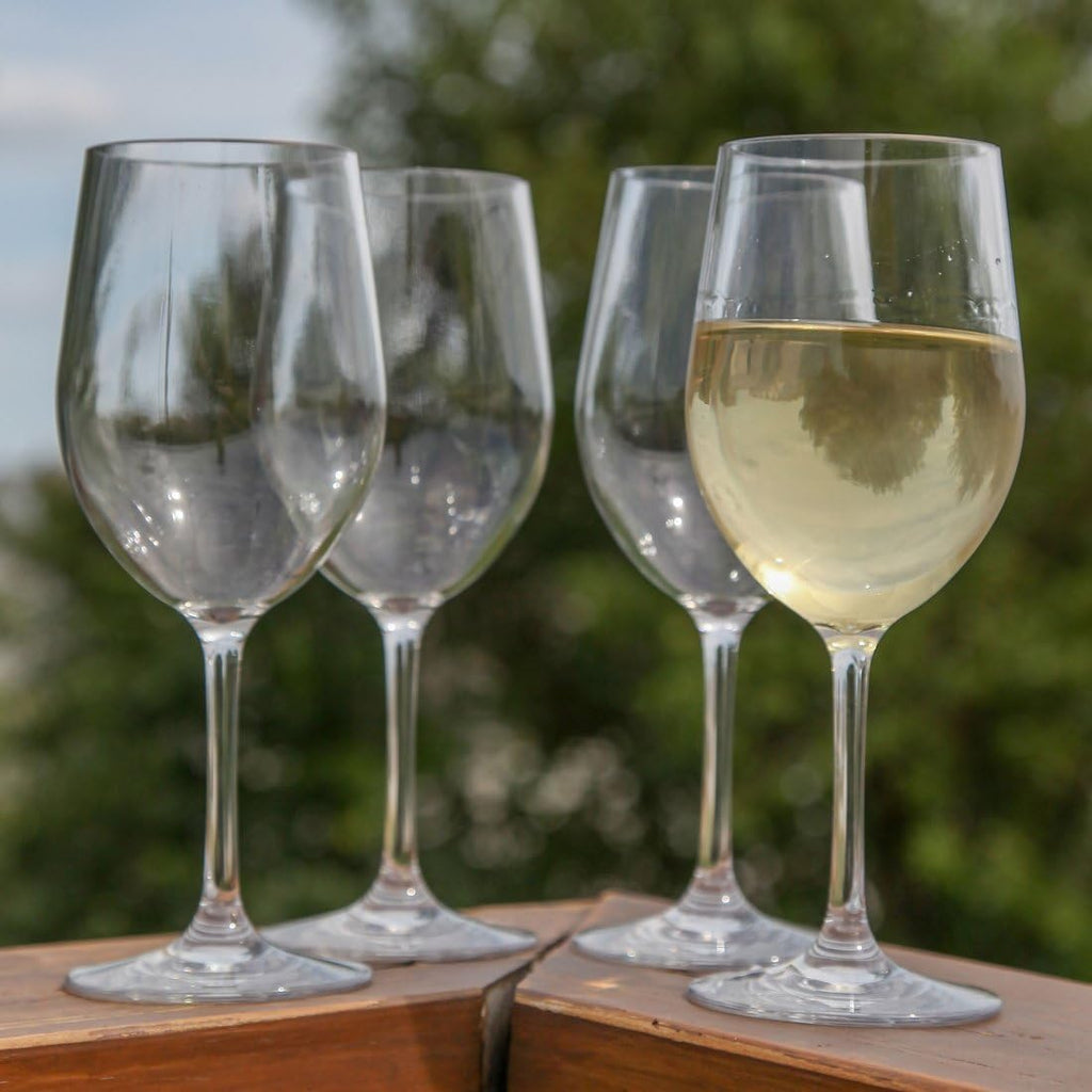 Unbreakable Chardonnay Wine Glasses, Made of Shatterproof Plastic and Ideal and Outdoor Use, Reusable 12oz. Set of 4