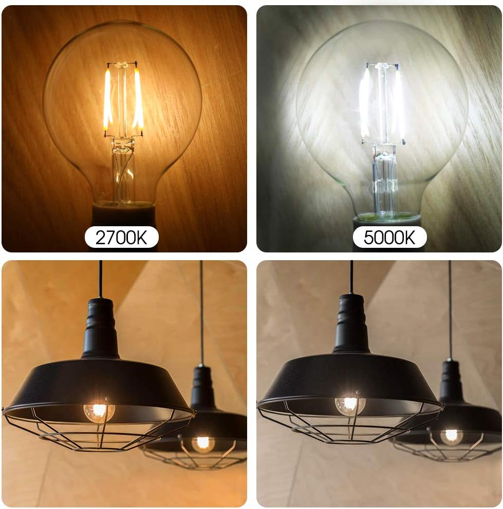 Energetic 12-Pack 4W Dimmable Globe LED Light Bulb, G25 Vintage Light Bulb, 40W Equivalent, 350Lumens, 2700K Soft
