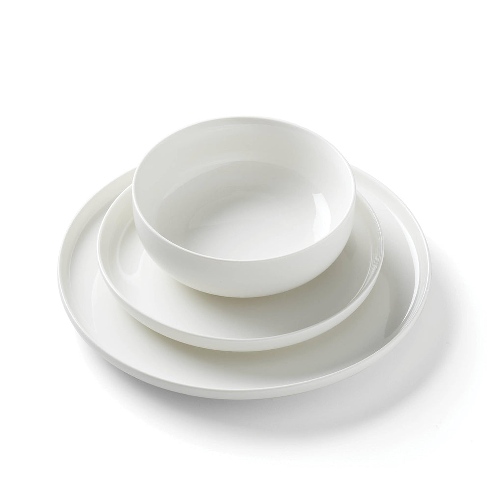 White 24 Seven Piece Dinnerware Set, 12 Count, Dorm Necessities, Dorm Essentials