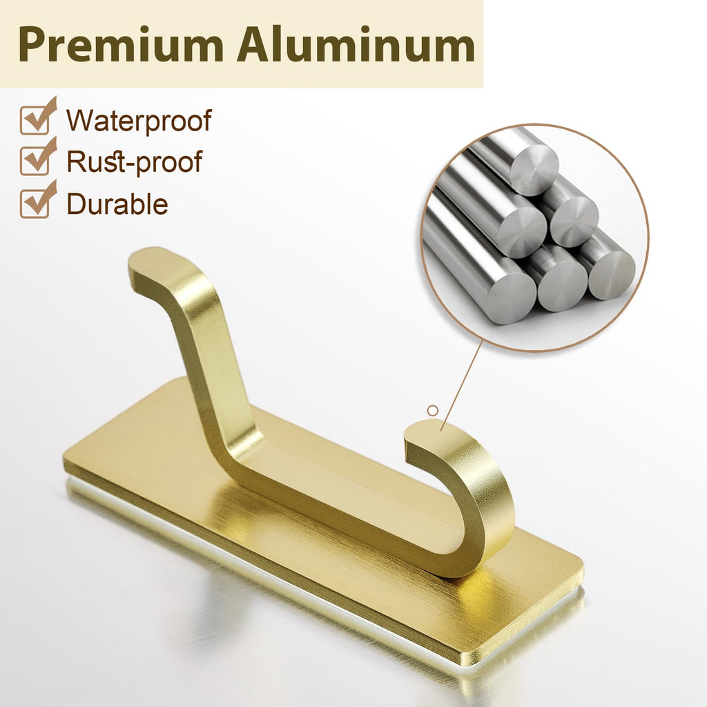 Self Adhesive Wall Hooks for Hanging: Extra Strong 13 LB, Hook for Coat, Towel s, Shower, Kitchen, Wall, Door Hook